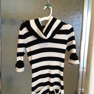 Short sleeve Cowl neck long sweater/dress